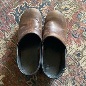 Dark Brown Leather Dansko Clogs